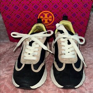 Tory Burch Black and Tan Sneakers